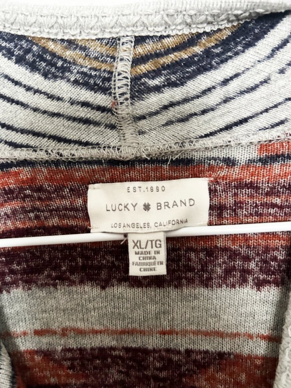 Lucky Brand Southwestern Print Open Front Cardigan Size XL Boho Waterfall Drape - Picture 5 of 8